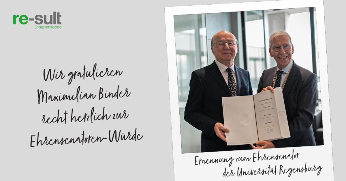 Wir gratulieren Max Binder recht herzlich zur Ehrensenatoren-Würde, die ihm von der Universität Regensburg verliehen wurde.